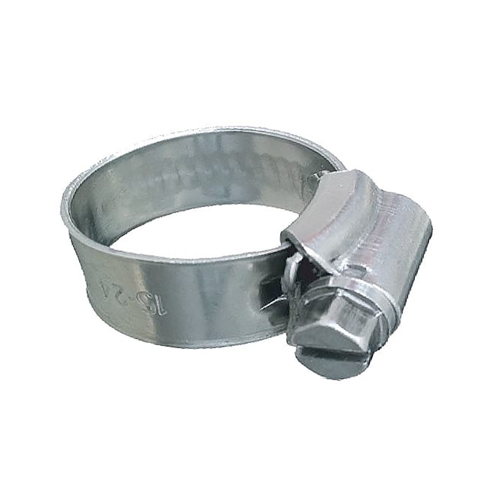 Trident Marine 316 SS Non-Perforated Worm Gear Hose Clamp - 3/8" Band - (3/4" 1-1/8") Clamping Range - 10-Pack - SAE Size 10
