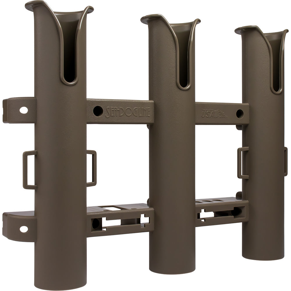 sea dog fishing rod holder Sea-Dog 325034-1 Triple Threat Three Pole Rod Holder Flat Dark Earth