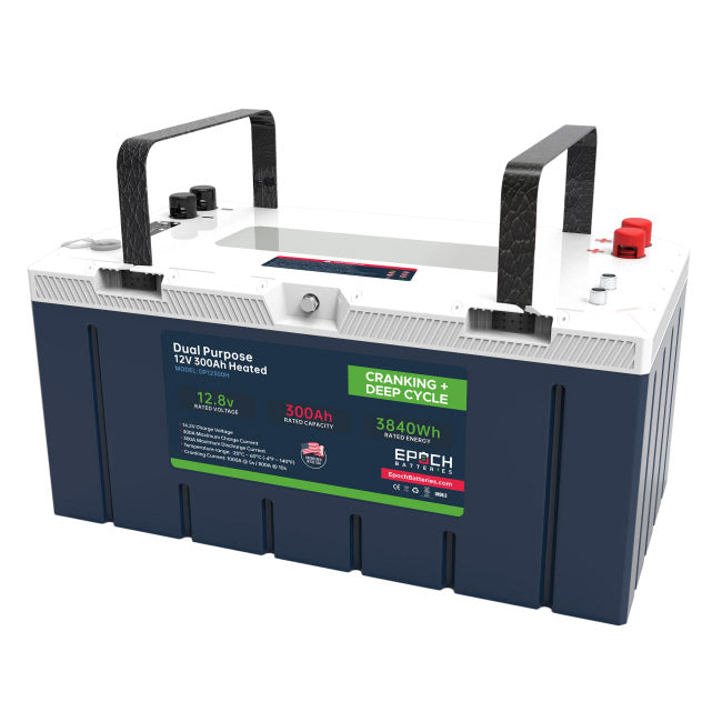 Epoch Batteries 12V 300Ah Pro Series - Cranking + Deep Cycle LiFePO4 (Dual Purpose)