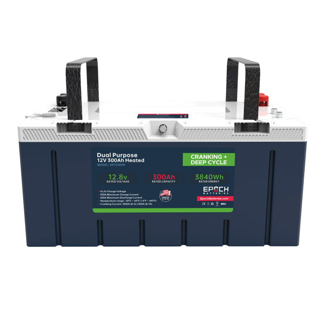 Epoch Batteries 12V 300Ah Pro Series - Cranking + Deep Cycle LiFePO4 (Dual Purpose)