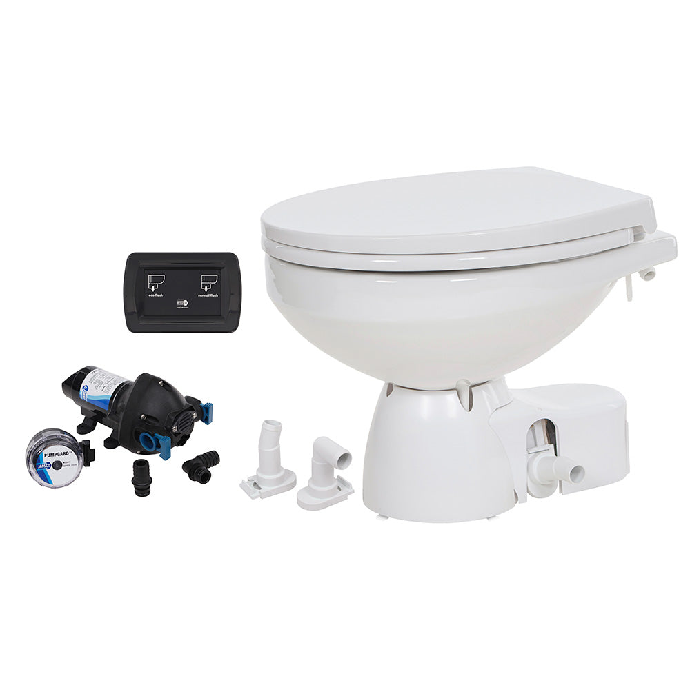 Jabsco Quiet Flush E2 Raw Water Toilet Regular Bowl - 12V  Soft Close Lid