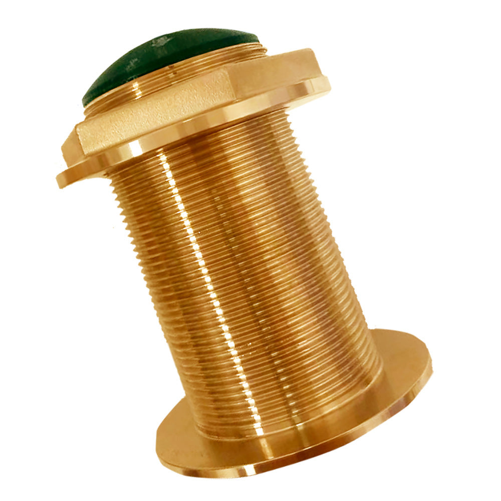 Echonautics Bronze Low-Profile Thru-Hull Medium-Frequency CHIRP Transducer - 600W, 18 Tilt, 80-130kHz