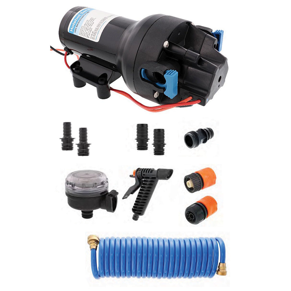 Jabsco HotShot HD5 Heavy Duty Washdown Pump Kit w/25' HoseCoil - 12V - 5GPM - 70PSI