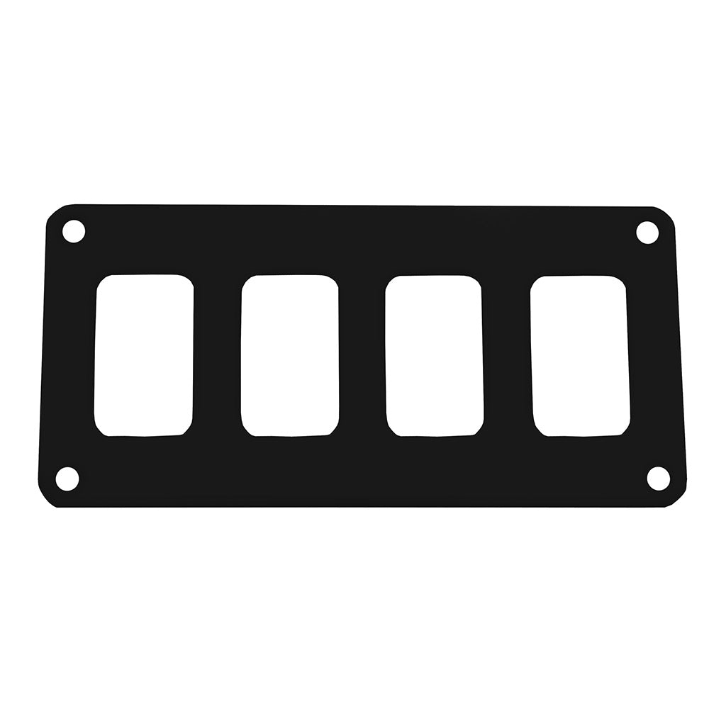 Pacer Switch Panel - 4 Switch  1 Row - 5.5" x 2.75" - Black Powder Coated Aluminum