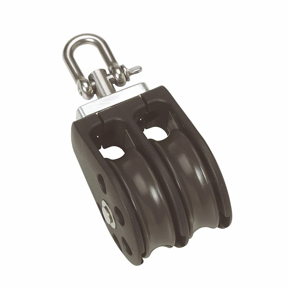 Barton Size 1 30mm Plain Bearing Pulley Block Double w/Swivel