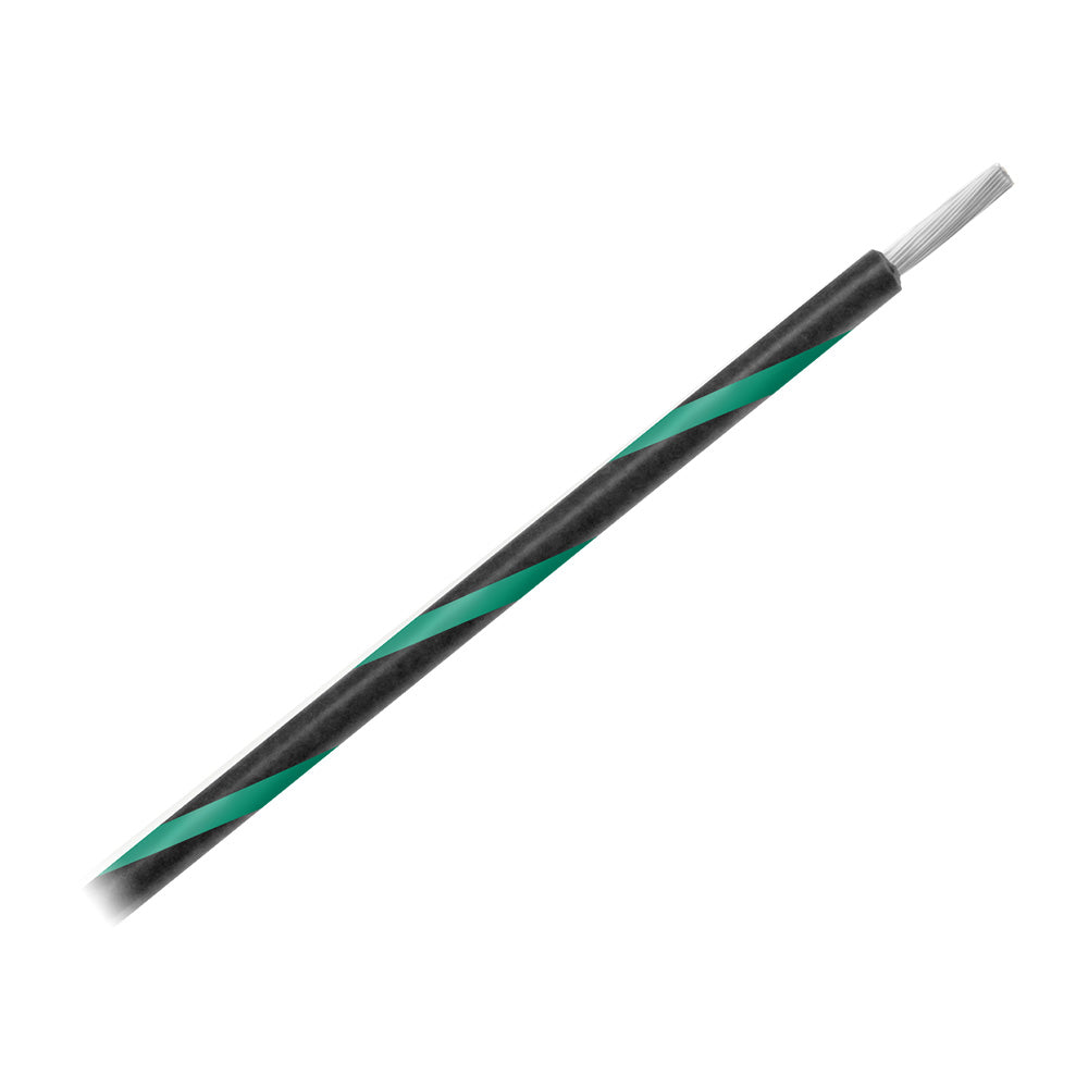 Pacer 14 AWG Gauge Striped Marine Wire 500' Spool - Black w/Green Stripe