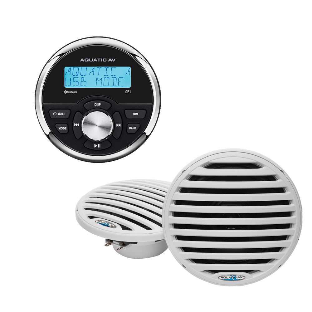 Aquatic AV GP1 Essentials w/GP1 Gauge Stereo  Economy 6.5" Speaker - White