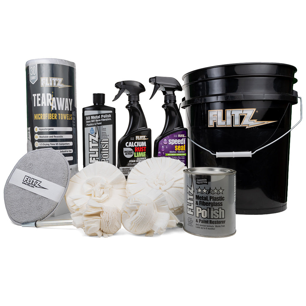 Flitz 5-Gallon Black Bucket Detailers Kit