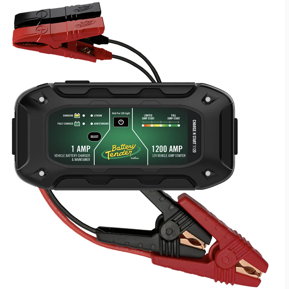 Battery Tender Charge N Start 1120 1 Amp Battery Charger  1200 Amp Jump Starter