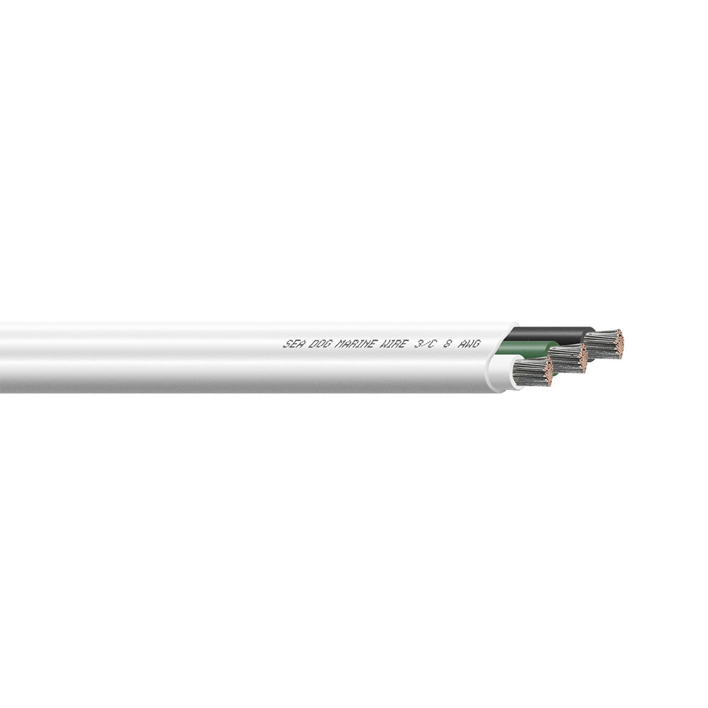 Sea-Dog 8/3 AWG Flat Triplex Wire - White/Green/Black - 100'