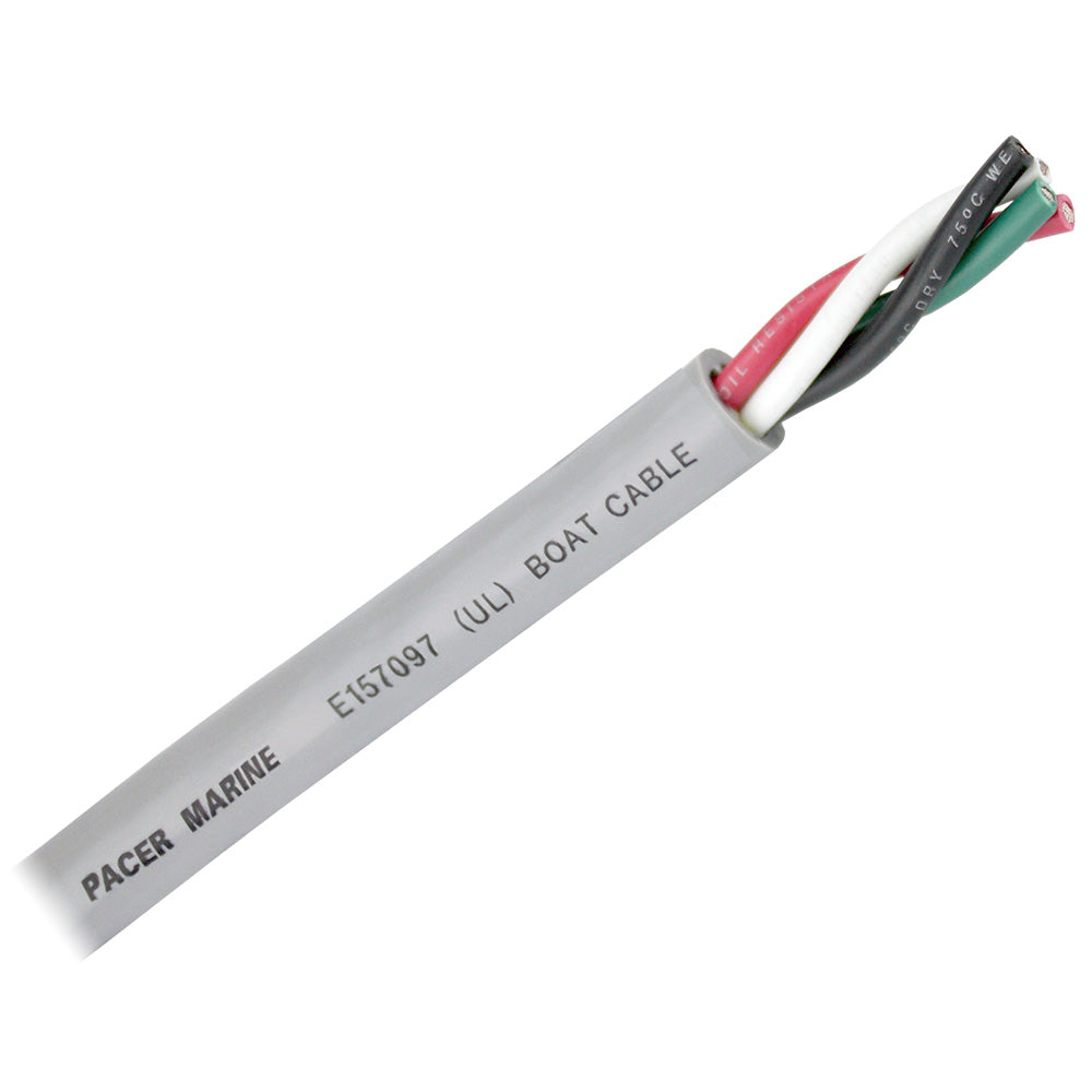 Pacer Round 4 Conductor Cable - 100'  Grey Jacket - 8/4 AWG - Black, Red, Green,  White
