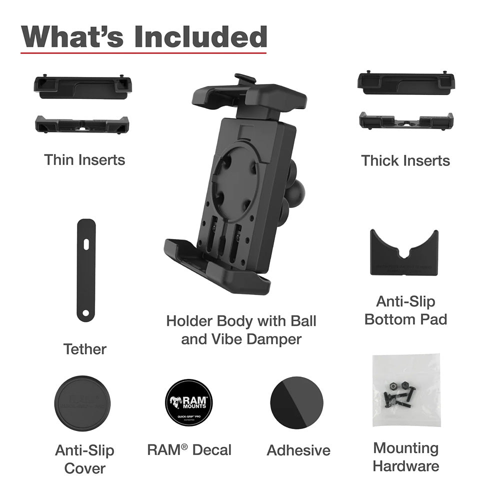 Ram Mount RAM Quick-Grip Pro XL Phone Holder w/Ball  Vibration Damper