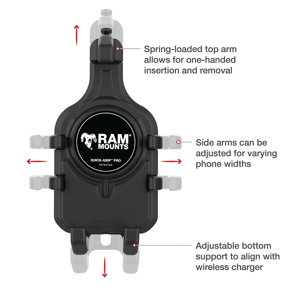 Ram Mount RAM Quick-Grip Pro Phone Holder w/Ball  Vibration Damper
