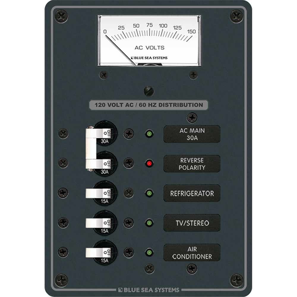 Blue Sea 8043 AC Main +3 Positions Toggle Circuit Breaker Panel - White Switches