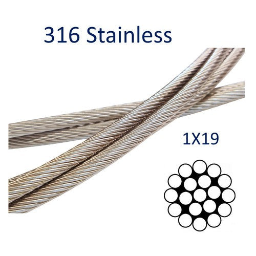 Wire Rope 1x19 Stainless Steel 316