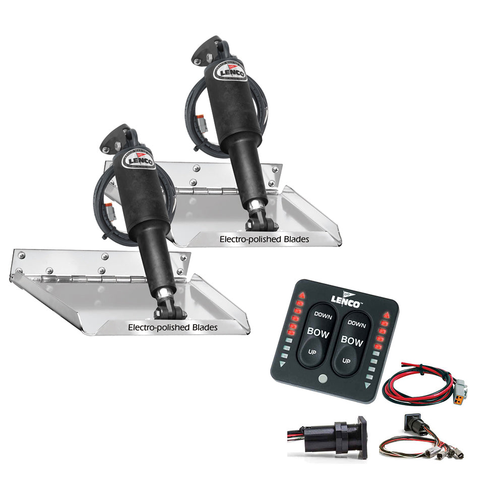 Lenco 9" x 9" Standard Performance Trim Tab Kit w/LED Indicator Switch Kit 12V