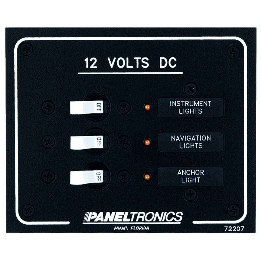 Paneltronics Standard DC 3 Position Breaker Panel w/LEDs