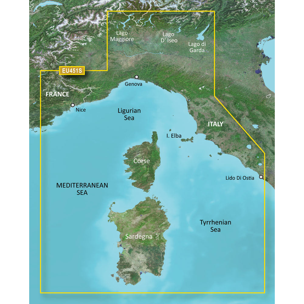 Garmin BlueChart g3 Vision HD - VEU451S - Legurian Sea, Corsica  Sardinia - microSD/SD