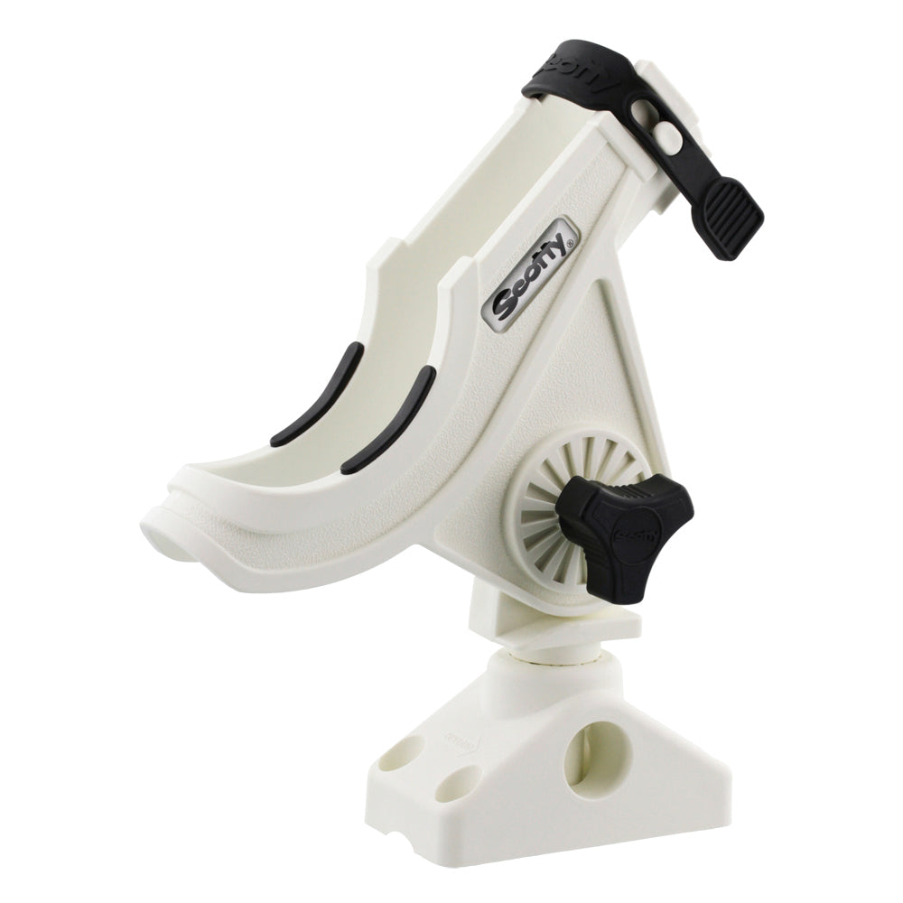 Scotty 280 Bait Caster/Spinning Rod Holder w/241 Deck/Side Mount - White