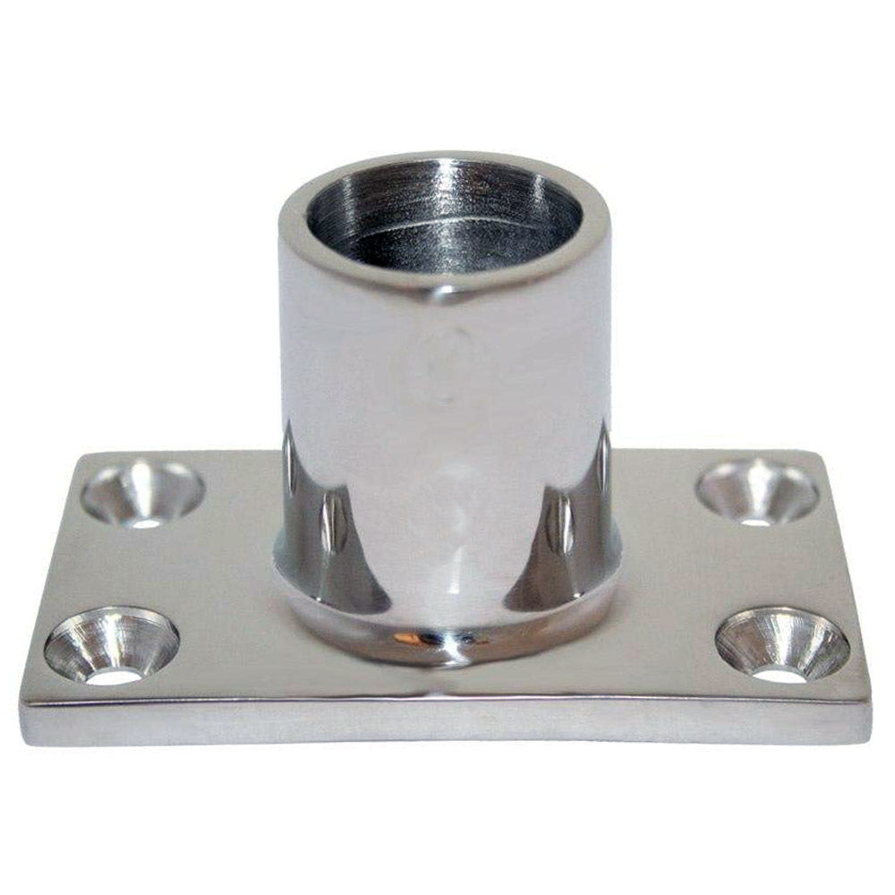 Whitecap 1" O.D. 90 Degree Rectangle Base SS Rail Fitting