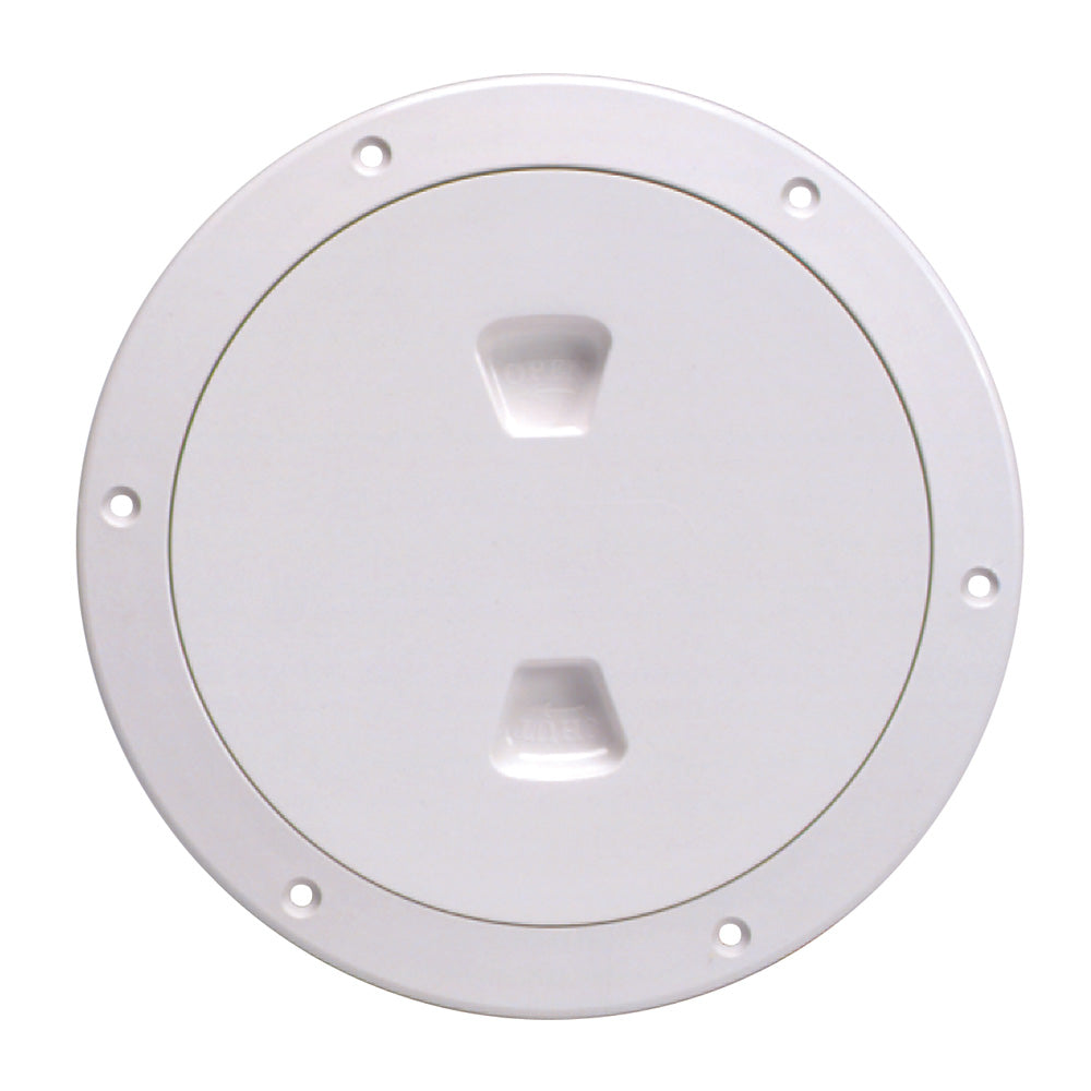 Beckson 6" Smooth Center Screw-Out Deck Plate - White