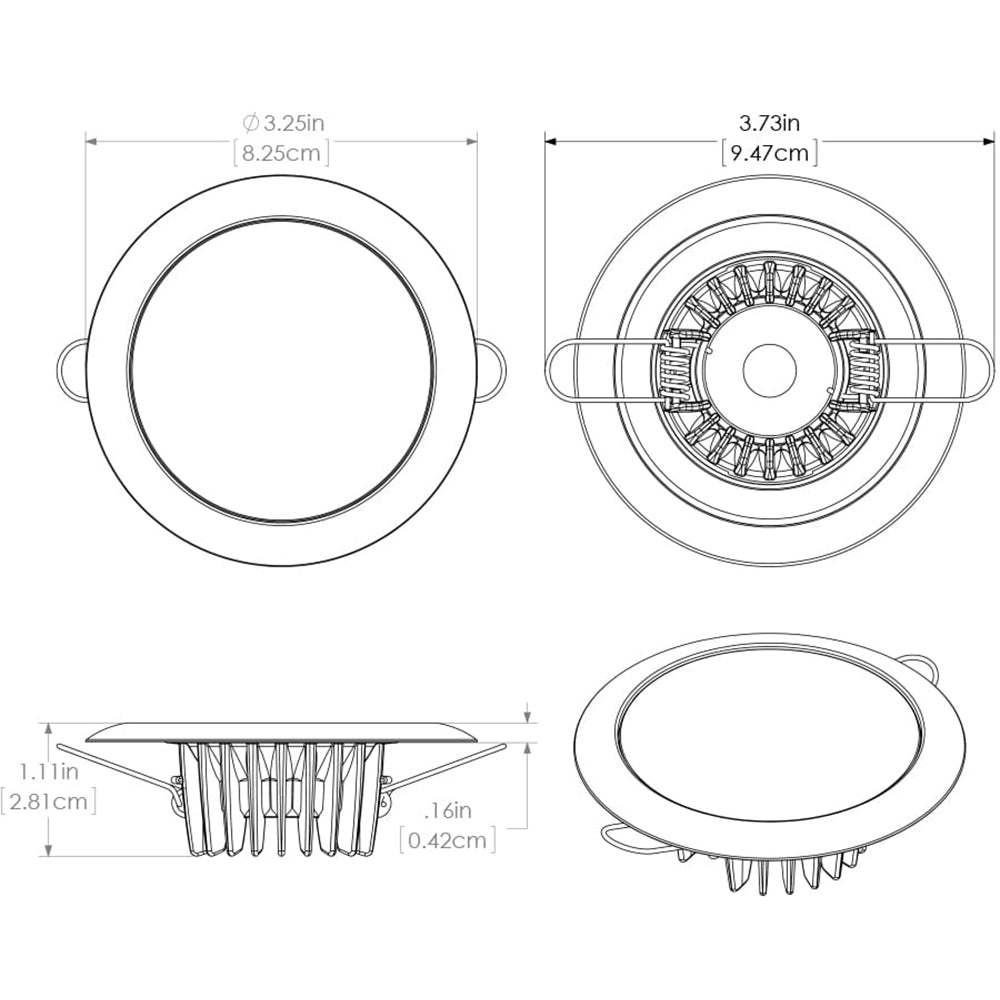 Lumitec Mirage - Flush Mount Down Light - Glass Finish/Polished SS Bezel - 3-Color Red/Blue Non-Dimming w/White Dimming