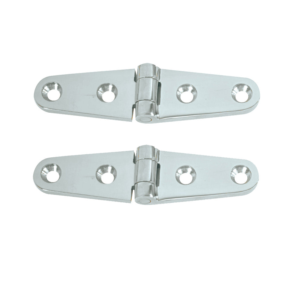 Whitecap Strap Hinge - CP/Brass - 4" x 1" - Pair