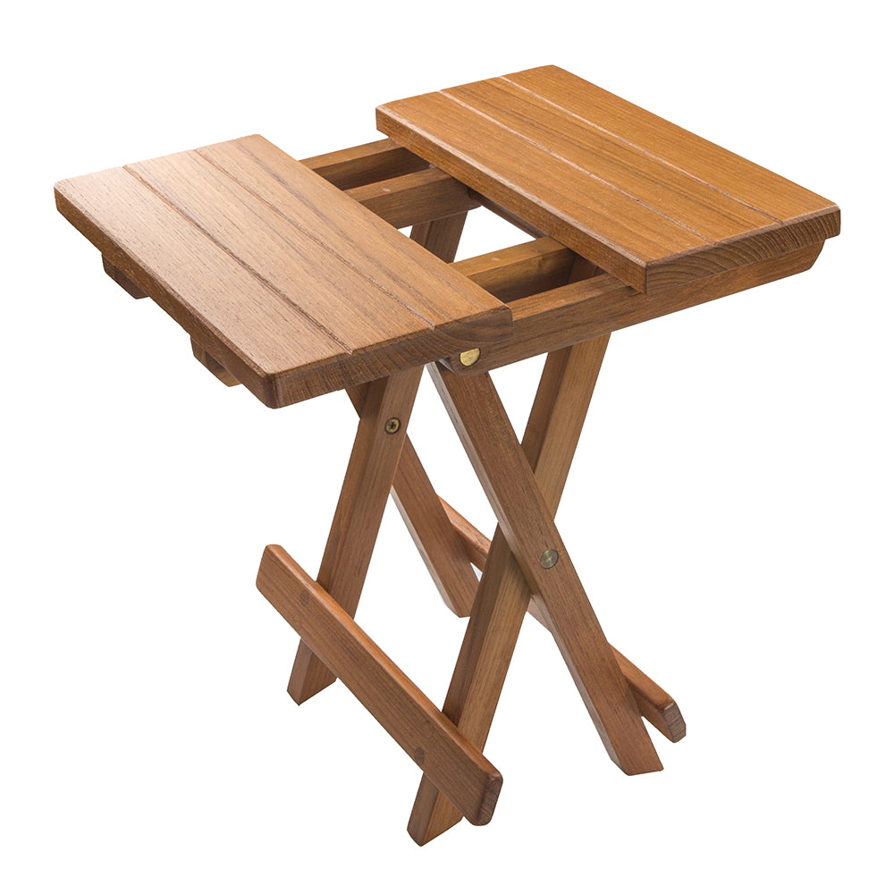 Whitecap Teak Grooved Top Fold-Away Table/Stool