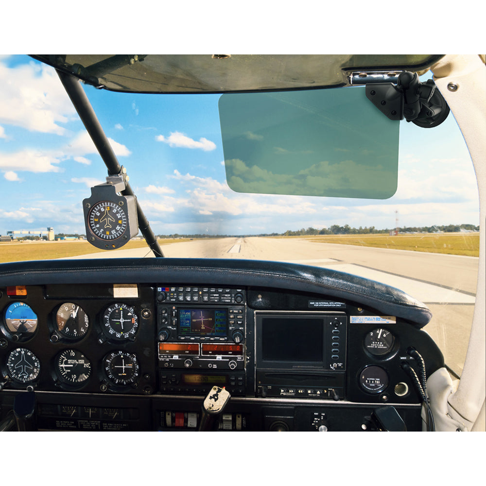 RAM Mount Suction Cup Mount w/Dark Green Sun Visor - 50% Tint