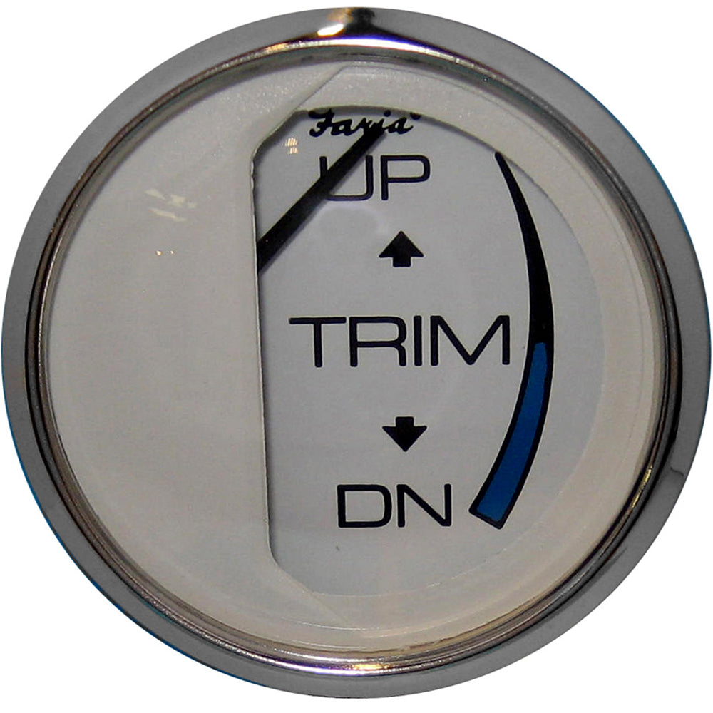 Faria Chesapeake White SS 2" Trim Gauge (Mercury / Mariner / Mercruiser / Volvo DP / Yamaha - 01 and Newer)