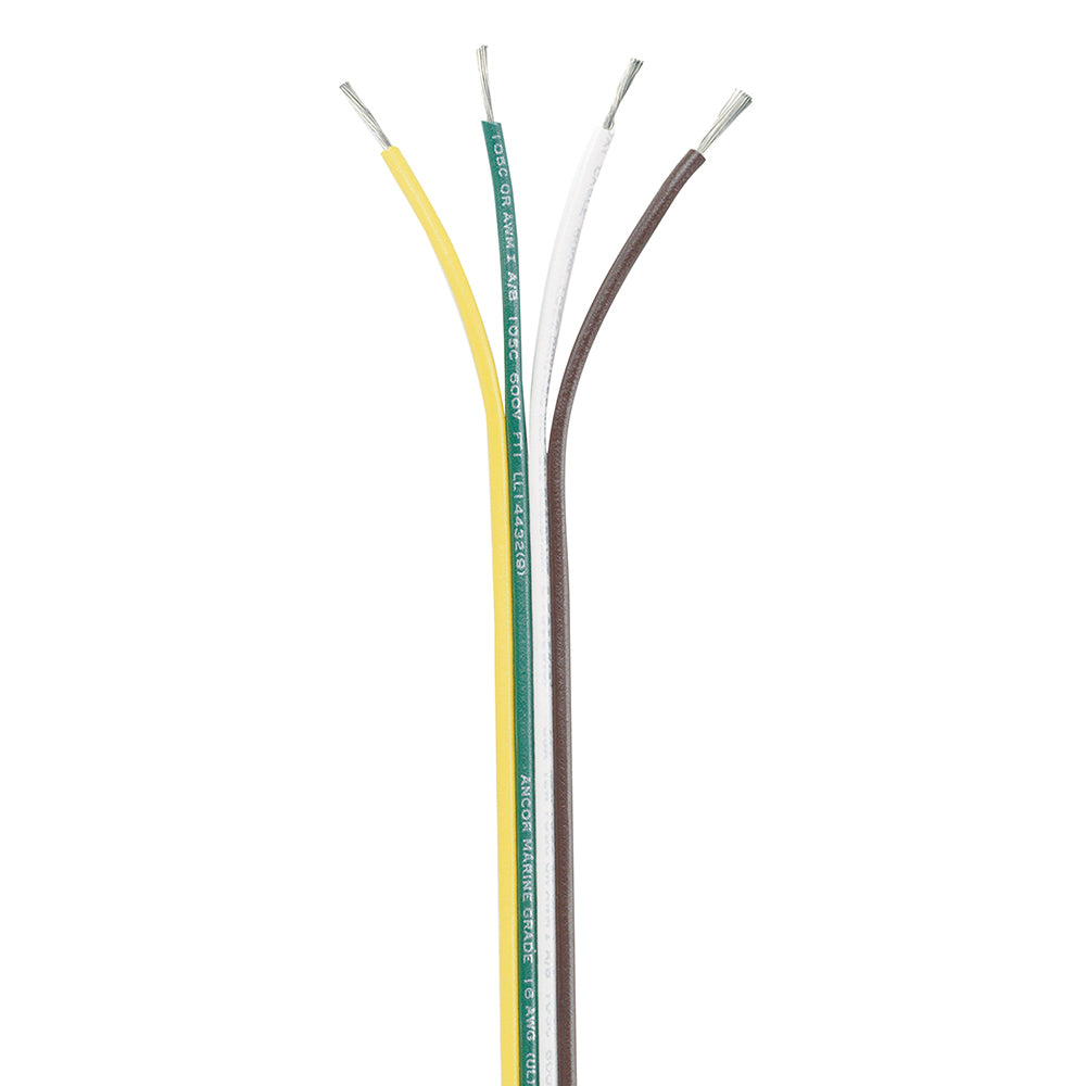 Ancor Ribbon Bonded Cable - 16/4 AWG - Brown/Green/White/Yellow - Flat - 250'