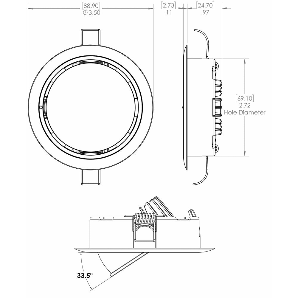 Lumitec Mirage Positionable Down Light - Warm White Non-Dimming - Hi CRI - White Bezel