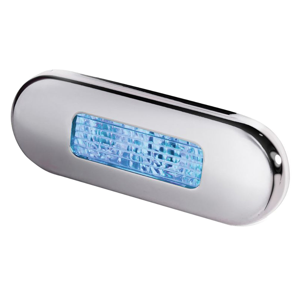 Hella Marine Surface Mount Oblong LED Courtesy Lamp - Blue LED - Stainless Steel Bezel