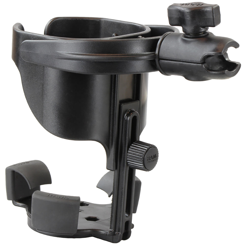 RAM Mount Level Cup XL Low Profile Mount w/Large Strap Clamp Base