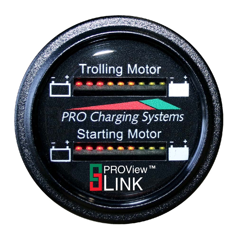 Dual Pro Battery Fuel Gauge - Marine Dual Read Battery Monitor - 12V System - 15 Battery Cable