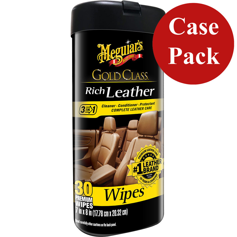 Meguiars Gold Class Rich Leather Cleaner  Conditioner Wipes *Case of 6*