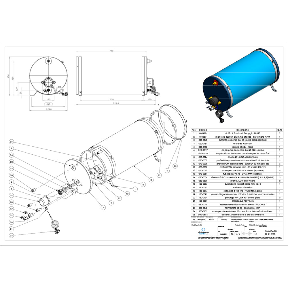 Albin Group Marine Premium Water Heater 16G - 120V