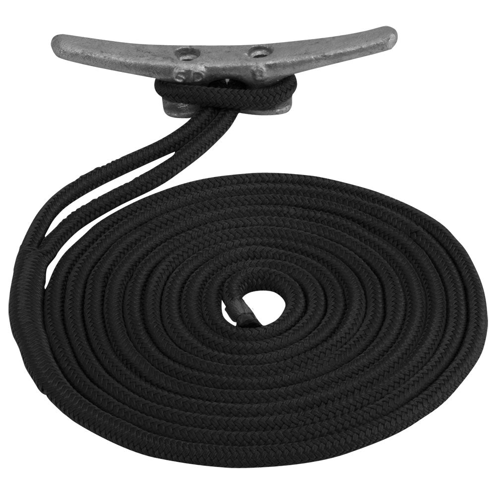 Sea-Dog Double Braided Nylon Dock Line - 1/2" x 30 - Black