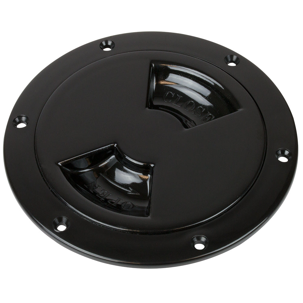 Sea-Dog Smooth Quarter Turn Deck Plate - Black - 4"