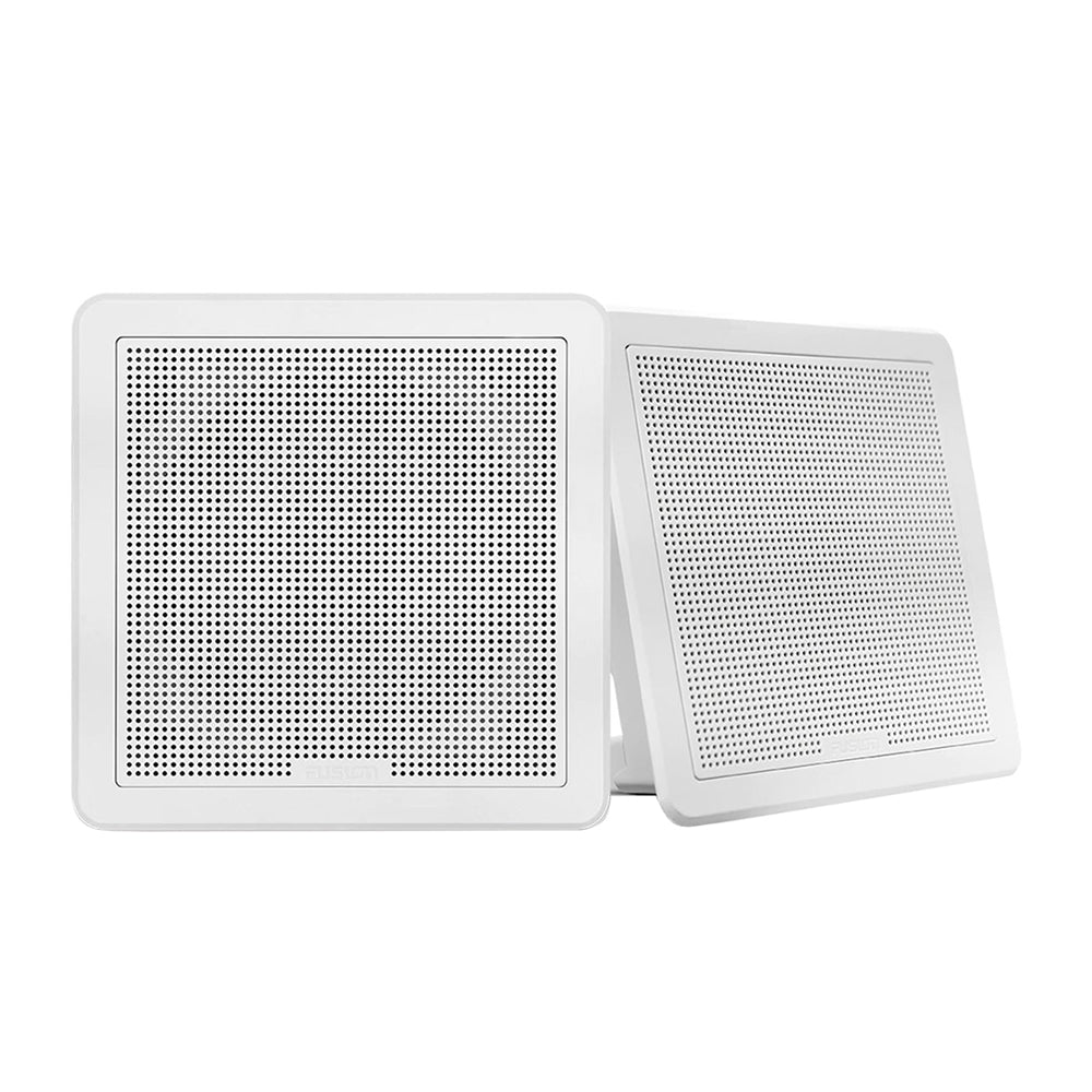 Fusion FM-65SW FM Series 6.5" 120 Flush Mount Square Marine Speakers - White Grill - 120W