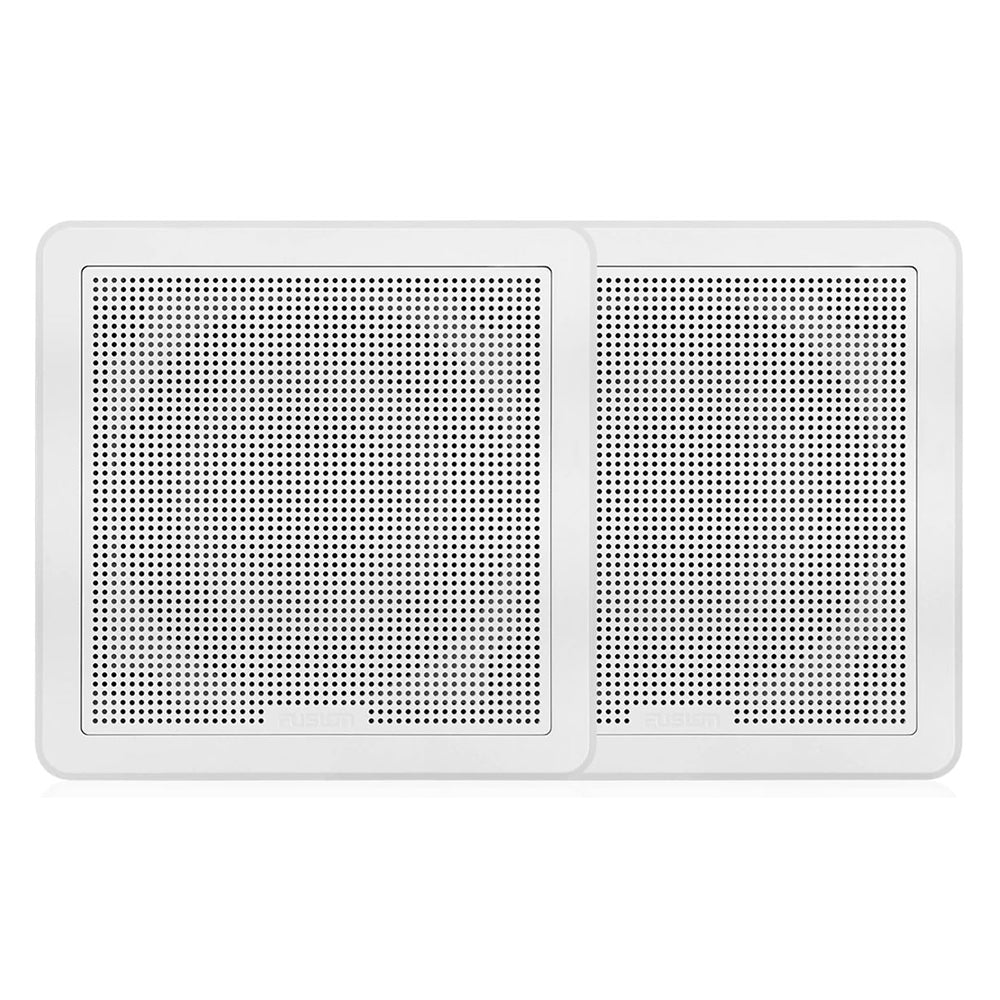 Fusion FM-F77SW FM Series 7.7" Flush Mount Square Marine Speakers - White Grill - 200W