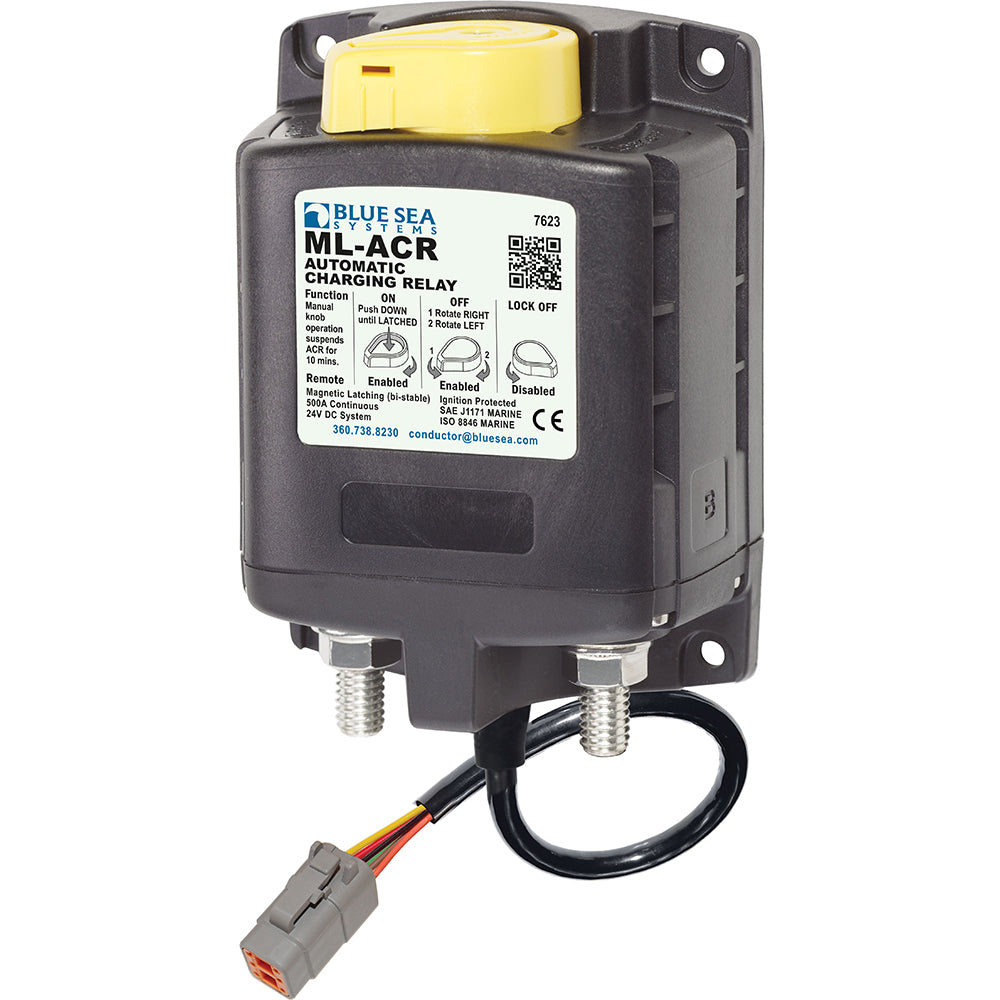 Blue Sea 7623100 ML ACR Charging Relay 24V 500A w/Manual Control  Deutsch Connector