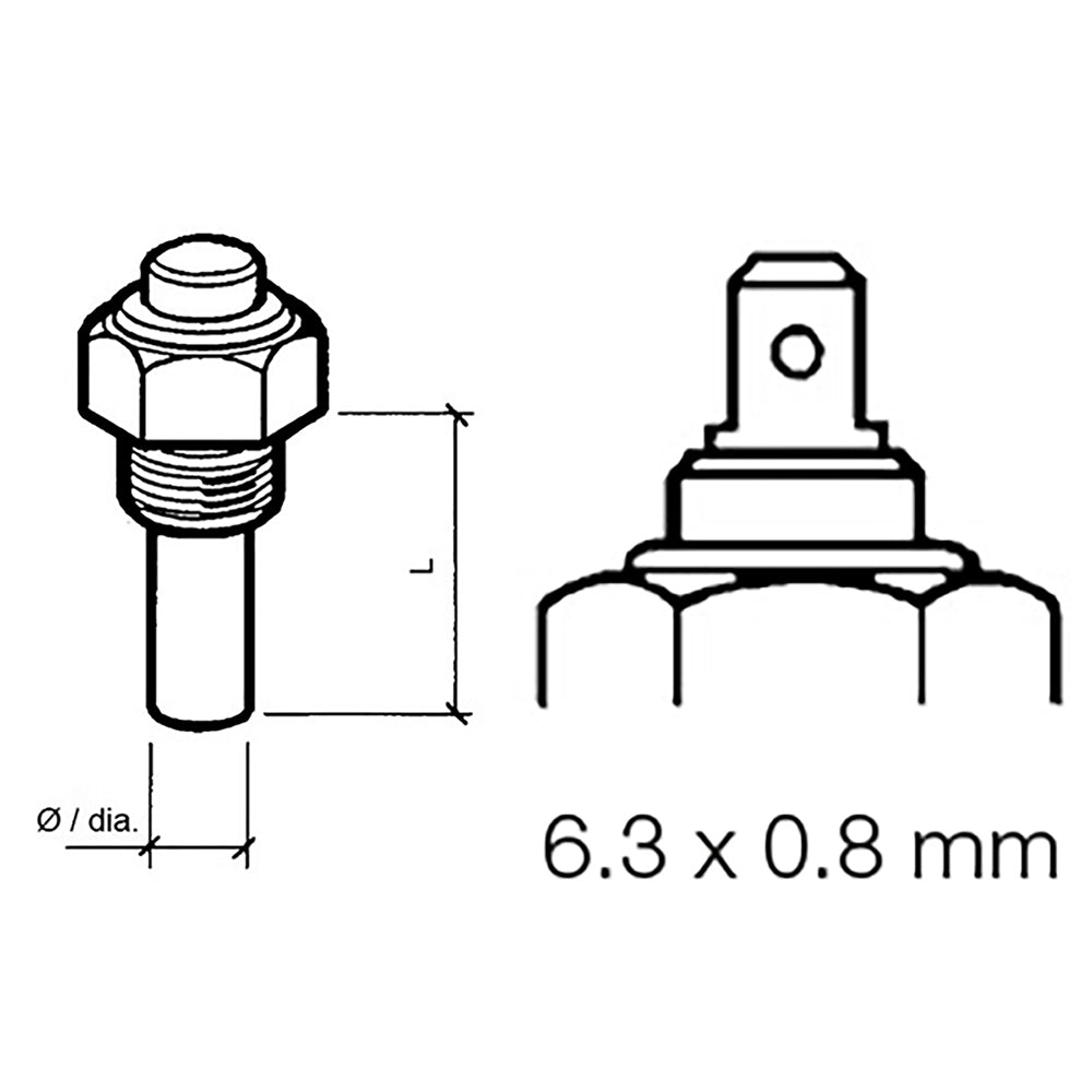 Veratron Engine Oil Temperature Sensor - Single Pole, Common Ground - 50-150C/120-300F - 6/24V - M14 x 1.5 Thread