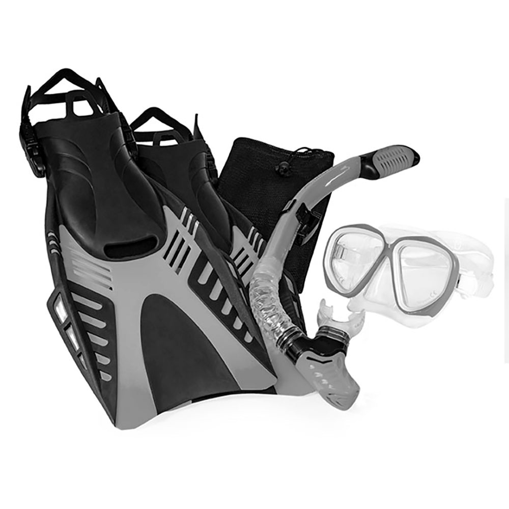 Aqua Leisure Dyna Adult 5-Piece Dive Set - Adult Size L/XL Mens 8.5-11.5/Ladies 9.5-12.5