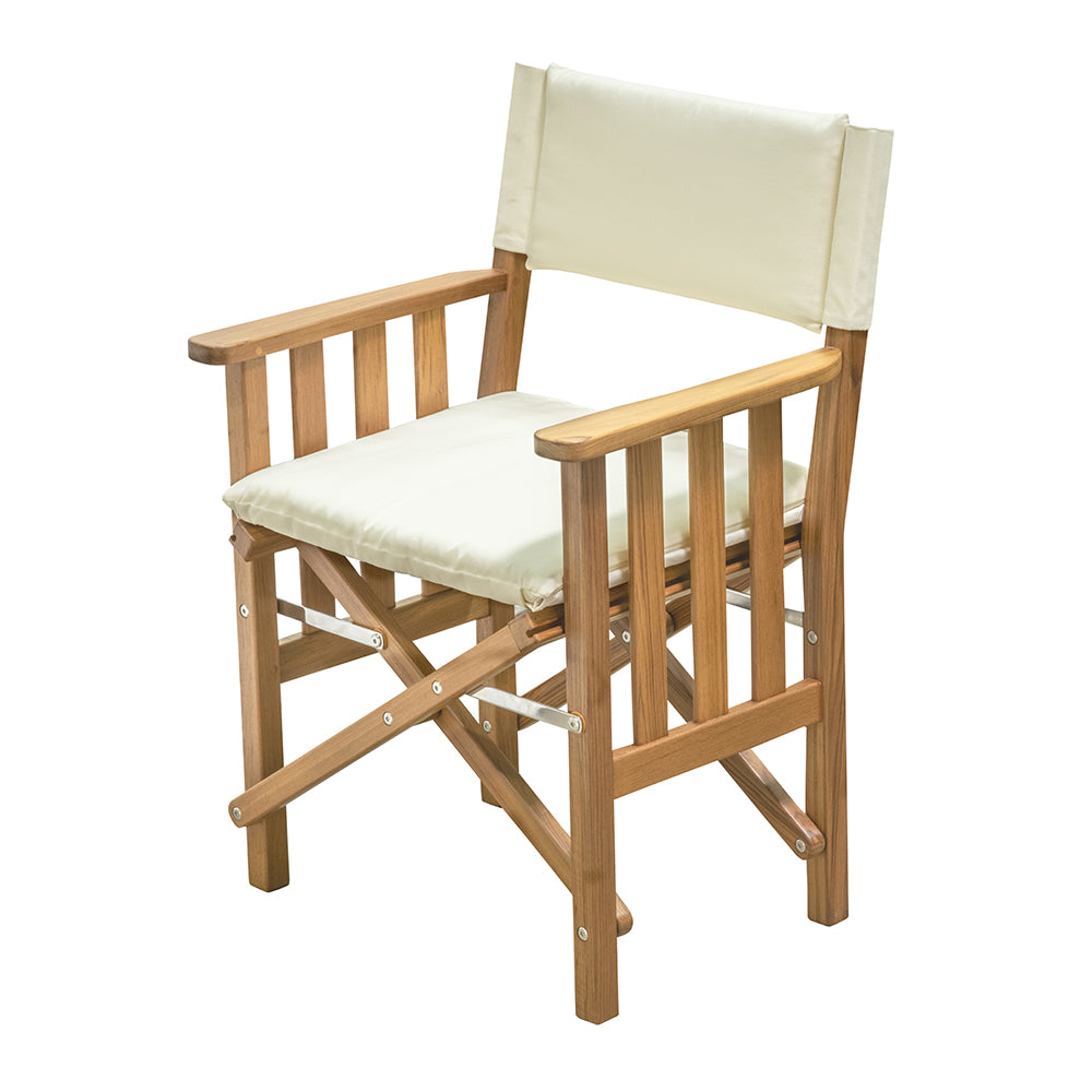 Whitecap Directors Chair II w/Cream Cushion - Teak