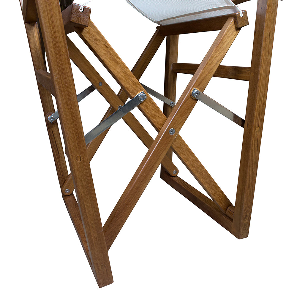 Whitecap Directors Chair w/White Batyline Fabric - Teak