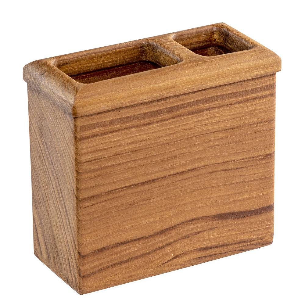 Whitecap Square Toothbrush Holder (Oiled) - Teak