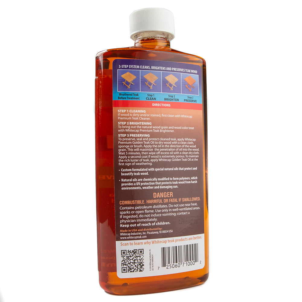 Whitecap Premium Golden Teak Oil - 16oz