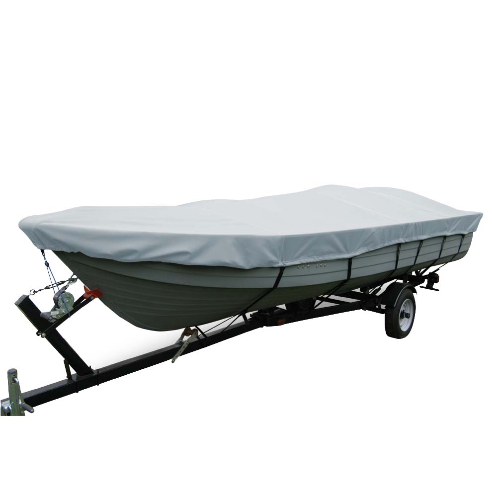 Carver Poly-Flex II Wide Series Styled-to-Fit Boat Cover f/12.5 V-Hull Fishing Boats Without Motor - Grey