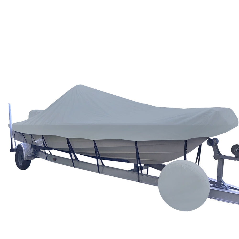 Carver Poly-Flex II Styled-to-Fit Boat Cover f/18.5 V-Hull Center Console Shallow Draft Boats - Grey